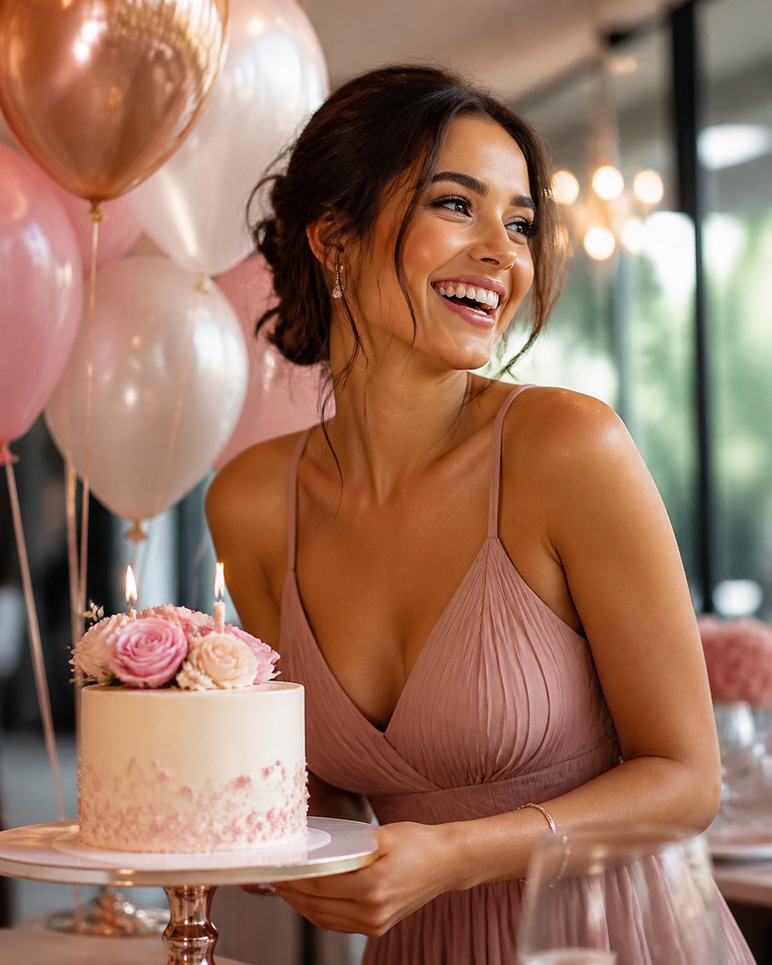 Mujer celebrando su cumplea&ntilde;os