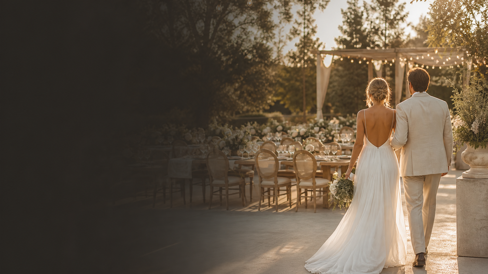 Recepción de boda elegante